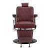 Fotel barberski Hair System BM88066B bordowy na czarnej podstawie